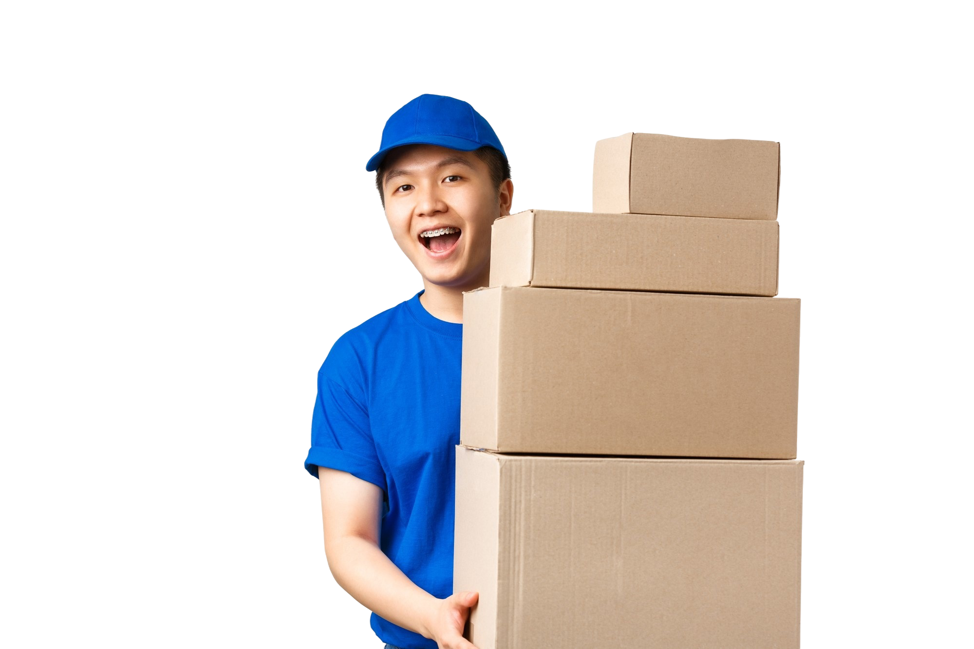 Курьер с коробками